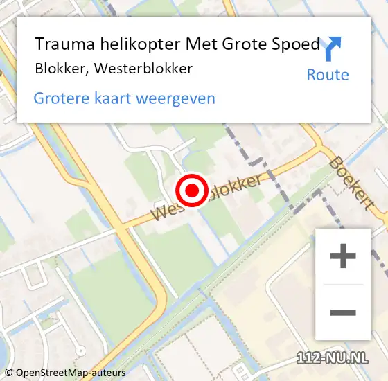 Locatie op kaart van de 112 melding: Trauma helikopter Met Grote Spoed Naar Blokker, Westerblokker op 3 september 2021 14:01