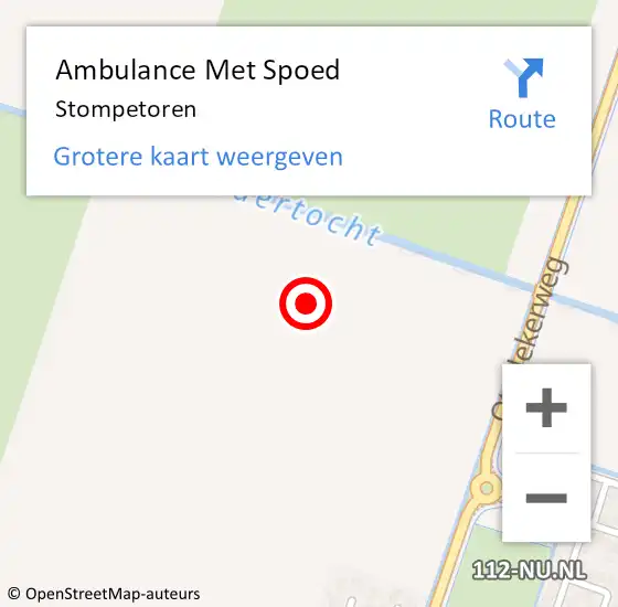 Locatie op kaart van de 112 melding: Ambulance Met Spoed Naar Stompetoren op 3 september 2021 14:08