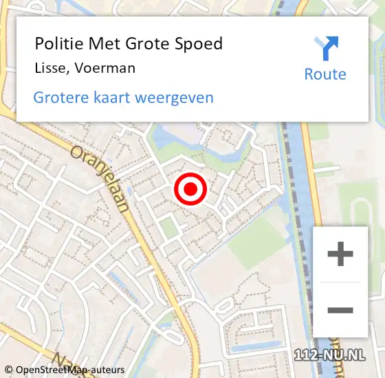 Locatie op kaart van de 112 melding: Politie Met Grote Spoed Naar Lisse, Voerman op 3 september 2021 14:25