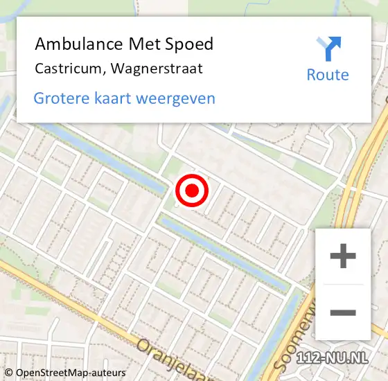 Locatie op kaart van de 112 melding: Ambulance Met Spoed Naar Castricum, Wagnerstraat op 3 september 2021 14:56