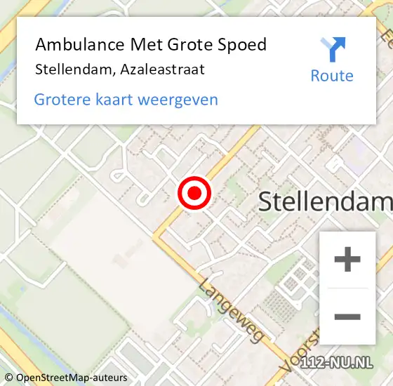 Locatie op kaart van de 112 melding: Ambulance Met Grote Spoed Naar Stellendam, Azaleastraat op 3 september 2021 15:21