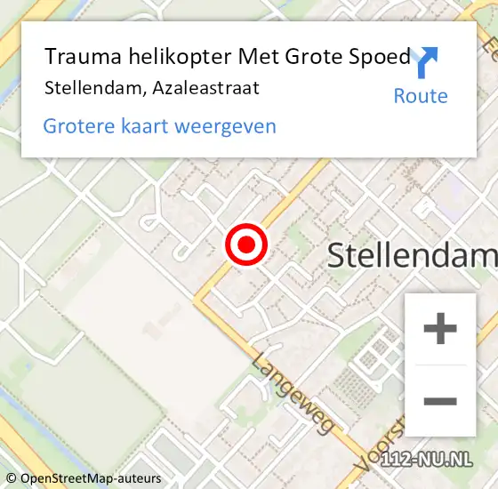 Locatie op kaart van de 112 melding: Trauma helikopter Met Grote Spoed Naar Stellendam, Azaleastraat op 3 september 2021 15:24