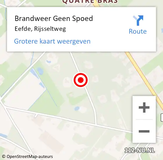 Locatie op kaart van de 112 melding: Brandweer Geen Spoed Naar Eefde, Rijsseltweg op 3 september 2021 15:46