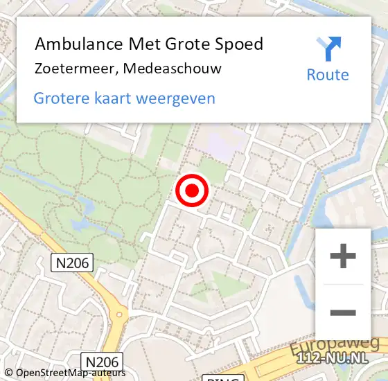 Locatie op kaart van de 112 melding: Ambulance Met Grote Spoed Naar Zoetermeer, Medeaschouw op 3 september 2021 16:05