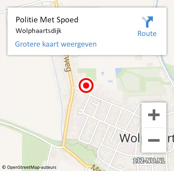 Locatie op kaart van de 112 melding: Politie Met Spoed Naar Wolphaartsdijk op 3 september 2021 16:48