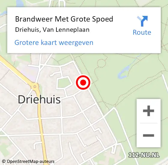 Locatie op kaart van de 112 melding: Brandweer Met Grote Spoed Naar Driehuis, Van Lenneplaan op 3 september 2021 17:01