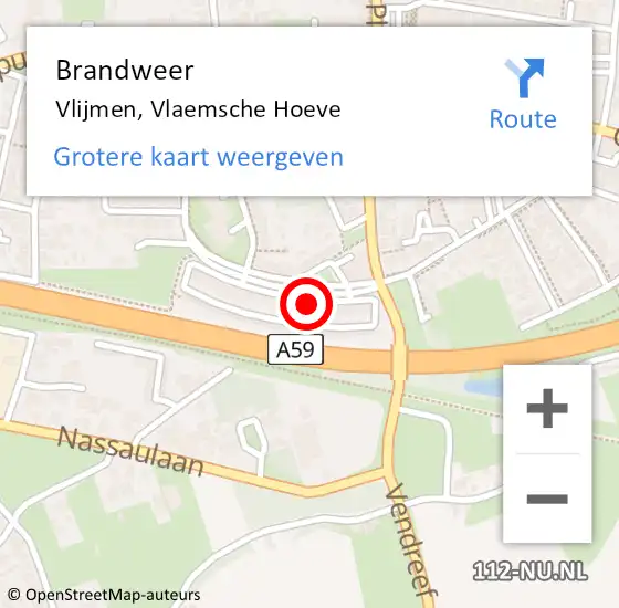 Locatie op kaart van de 112 melding: Brandweer Vlijmen, Vlaemsche Hoeve op 21 juni 2014 17:59