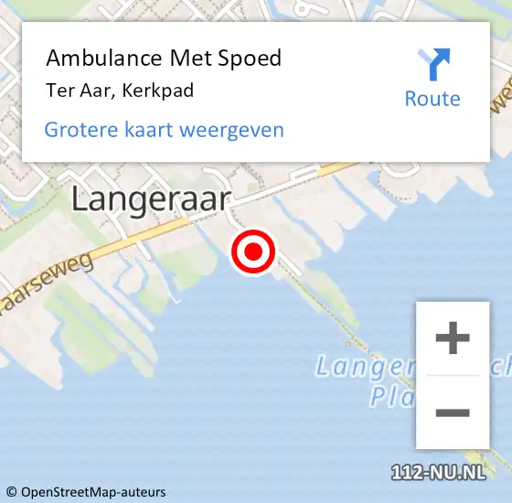 Locatie op kaart van de 112 melding: Ambulance Met Spoed Naar Ter Aar, Kerkpad op 3 september 2021 17:15