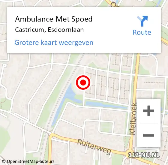 Locatie op kaart van de 112 melding: Ambulance Met Spoed Naar Castricum, Esdoornlaan op 3 september 2021 17:28