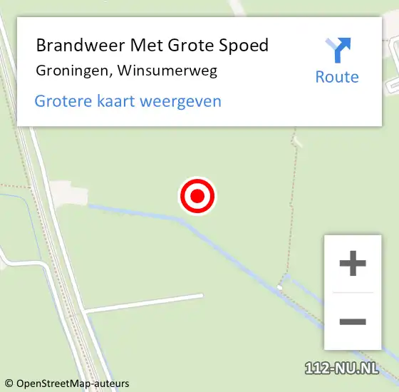 Locatie op kaart van de 112 melding: Brandweer Met Grote Spoed Naar Groningen, Winsumerweg op 3 september 2021 17:31