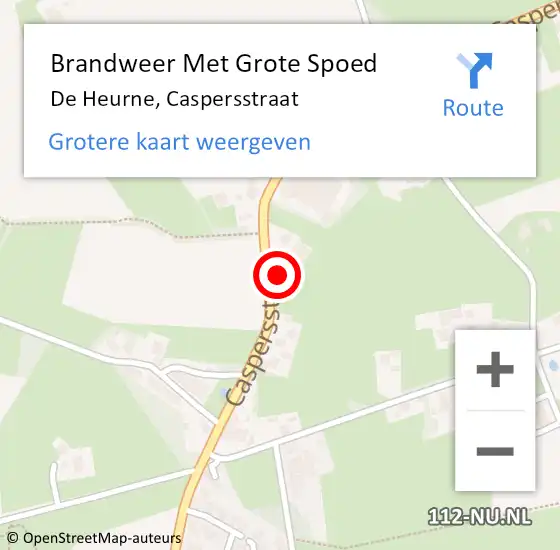 Locatie op kaart van de 112 melding: Brandweer Met Grote Spoed Naar De Heurne, Caspersstraat op 3 september 2021 17:59