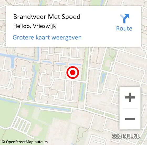 Locatie op kaart van de 112 melding: Brandweer Met Spoed Naar Heiloo, Vrieswijk op 3 september 2021 18:25