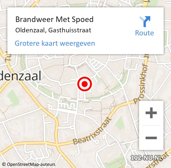 Locatie op kaart van de 112 melding: Brandweer Met Spoed Naar Oldenzaal, Gasthuisstraat op 3 september 2021 19:16