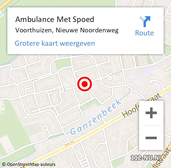 Locatie op kaart van de 112 melding: Ambulance Met Spoed Naar Voorthuizen, Nieuwe Noordenweg op 3 september 2021 20:34