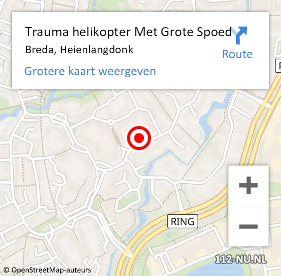 Locatie op kaart van de 112 melding: Trauma helikopter Met Grote Spoed Naar Breda, Heienlangdonk op 3 september 2021 21:12