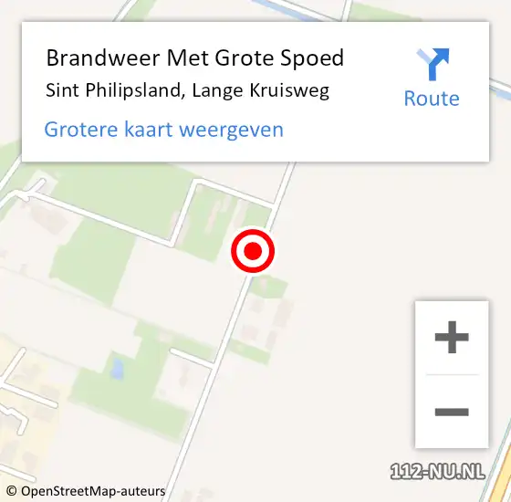 Locatie op kaart van de 112 melding: Brandweer Met Grote Spoed Naar Sint Philipsland, Lange Kruisweg op 3 september 2021 22:16