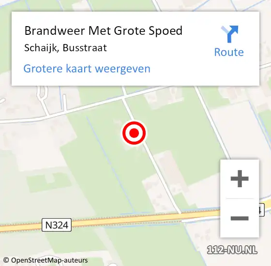 Locatie op kaart van de 112 melding: Brandweer Met Grote Spoed Naar Schaijk, Busstraat op 3 september 2021 23:10