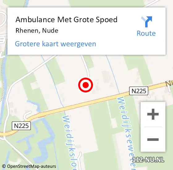 Locatie op kaart van de 112 melding: Ambulance Met Grote Spoed Naar Rhenen, Nude op 3 september 2021 23:39