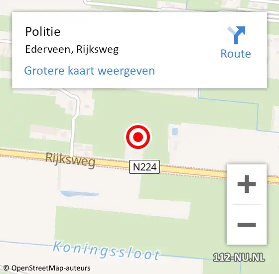 Locatie op kaart van de 112 melding: Politie Ederveen, Rijksweg op 3 september 2021 23:42