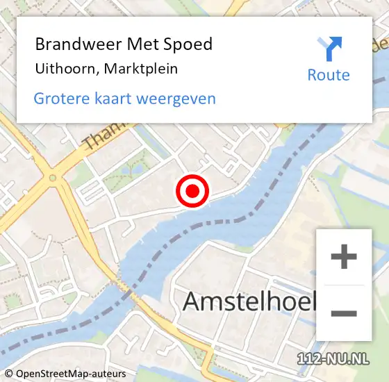 Locatie op kaart van de 112 melding: Brandweer Met Spoed Naar Uithoorn, Marktplein op 4 september 2021 00:17