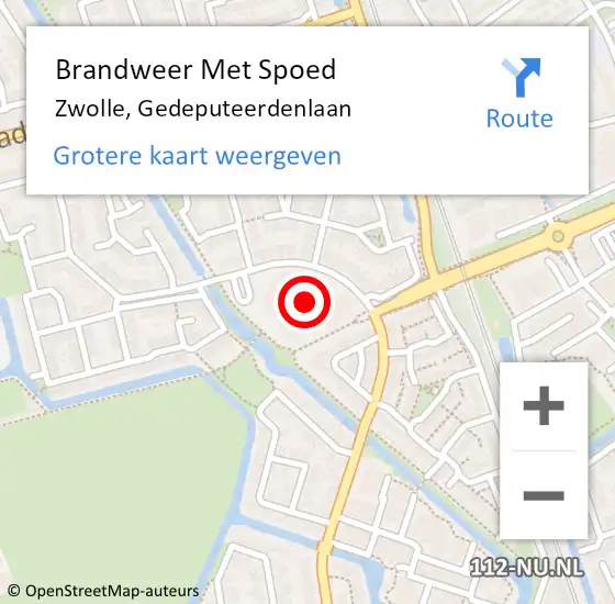 Locatie op kaart van de 112 melding: Brandweer Met Spoed Naar Zwolle, Gedeputeerdenlaan op 4 september 2021 00:24