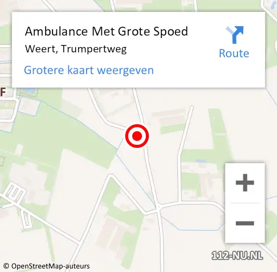 Locatie op kaart van de 112 melding: Ambulance Met Grote Spoed Naar Weert, Trumpertweg op 4 september 2021 00:31