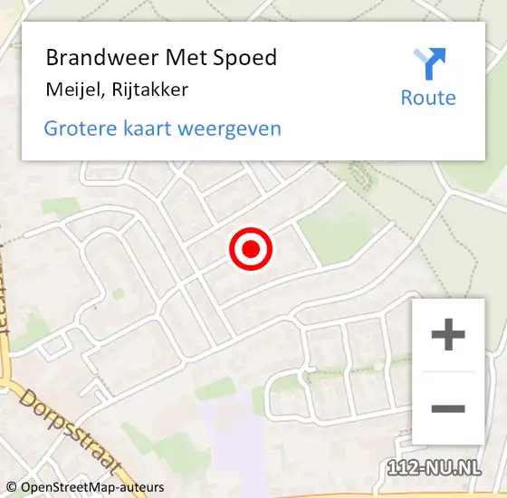 Locatie op kaart van de 112 melding: Brandweer Met Spoed Naar Meijel, Rijtakker op 4 september 2021 00:34