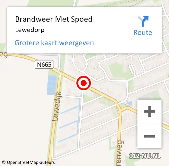 Locatie op kaart van de 112 melding: Brandweer Met Spoed Naar Lewedorp op 4 september 2021 02:49