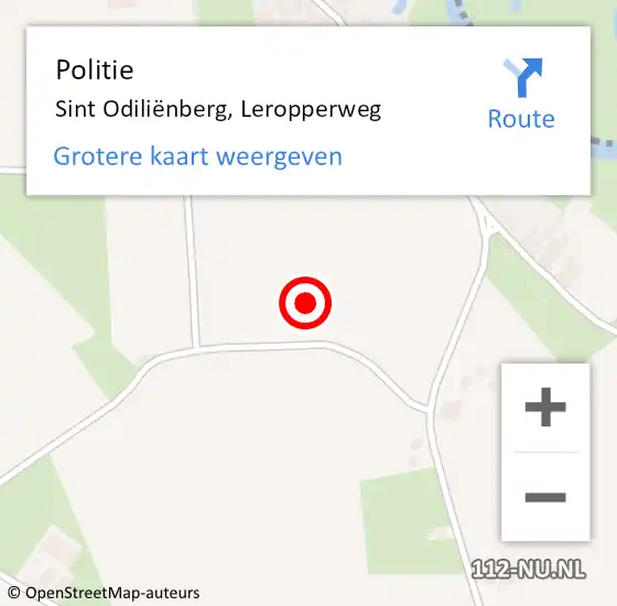 Locatie op kaart van de 112 melding: Politie Sint Odiliënberg, Leropperweg op 4 september 2021 03:12