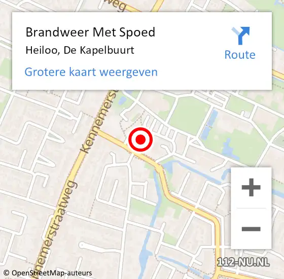 Locatie op kaart van de 112 melding: Brandweer Met Spoed Naar Heiloo, De Kapelbuurt op 4 september 2021 05:19