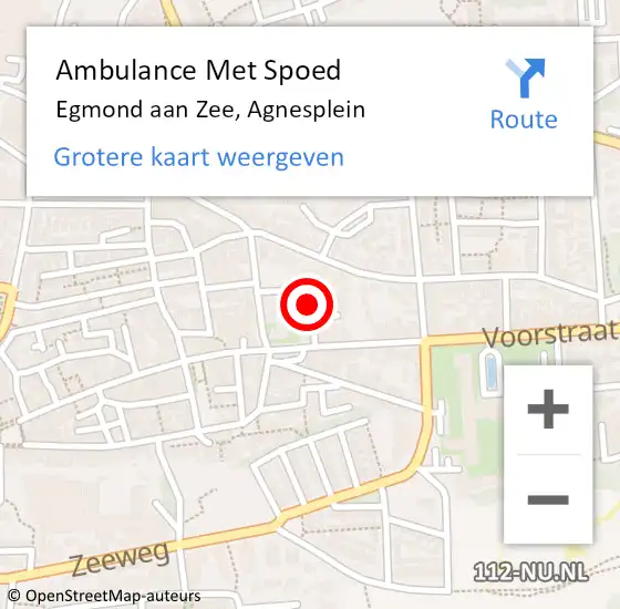 Locatie op kaart van de 112 melding: Ambulance Met Spoed Naar Egmond aan Zee, Agnesplein op 4 september 2021 07:45