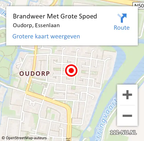 Locatie op kaart van de 112 melding: Brandweer Met Grote Spoed Naar Oudorp, Essenlaan op 4 september 2021 08:09