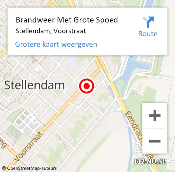 Locatie op kaart van de 112 melding: Brandweer Met Grote Spoed Naar Stellendam, Voorstraat op 4 september 2021 09:04