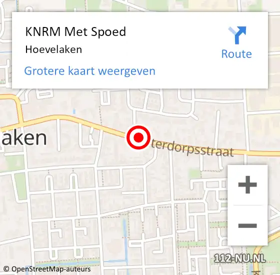 Locatie op kaart van de 112 melding: KNRM Met Spoed Naar Hoevelaken op 4 september 2021 09:41