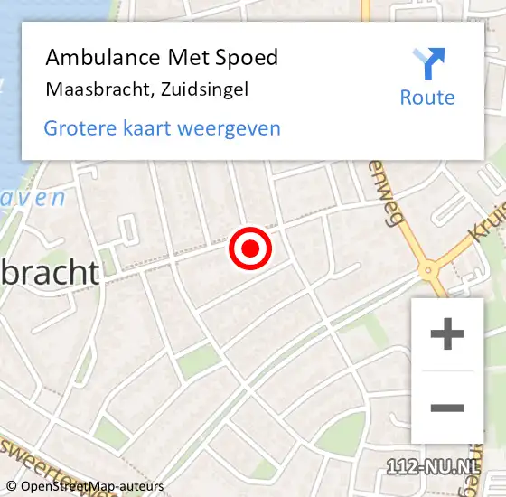 Locatie op kaart van de 112 melding: Ambulance Met Spoed Naar Maasbracht, Zuidsingel op 4 september 2021 09:52