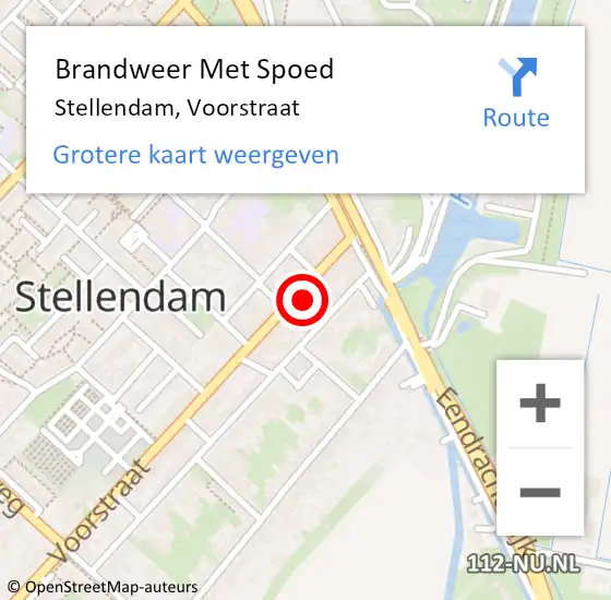 Locatie op kaart van de 112 melding: Brandweer Met Spoed Naar Stellendam, Voorstraat op 4 september 2021 09:57