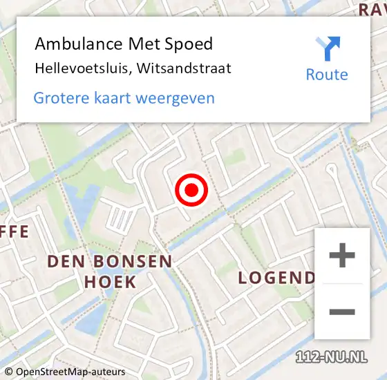 Locatie op kaart van de 112 melding: Ambulance Met Spoed Naar Hellevoetsluis, Witsandstraat op 4 september 2021 10:58