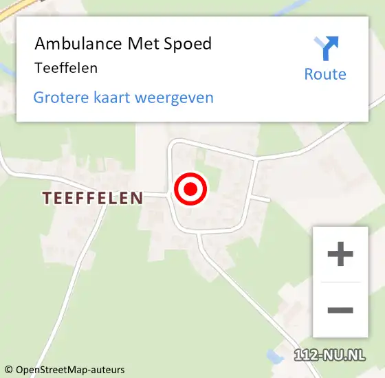 Locatie op kaart van de 112 melding: Ambulance Met Spoed Naar Teeffelen op 4 september 2021 11:00