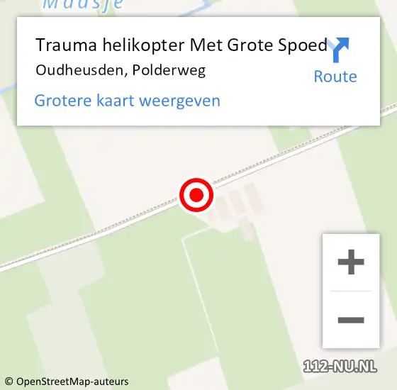 Locatie op kaart van de 112 melding: Trauma helikopter Met Grote Spoed Naar Oudheusden, Polderweg op 4 september 2021 11:36