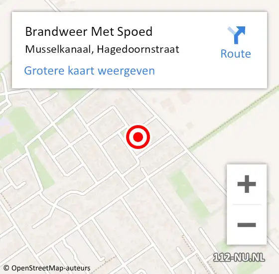 Locatie op kaart van de 112 melding: Brandweer Met Spoed Naar Musselkanaal, Hagedoornstraat op 4 september 2021 11:52