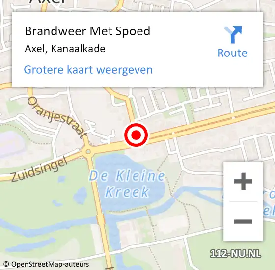 Locatie op kaart van de 112 melding: Brandweer Met Spoed Naar Axel, Kanaalkade op 4 september 2021 12:42