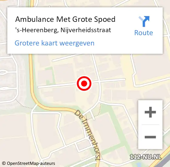 Locatie op kaart van de 112 melding: Ambulance Met Grote Spoed Naar 's-Heerenberg, Nijverheidsstraat op 4 september 2021 13:13