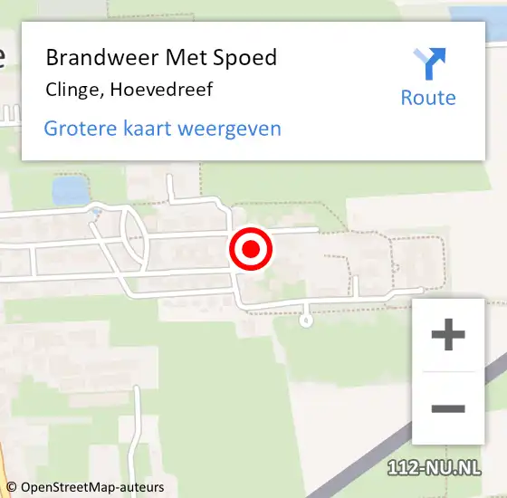 Locatie op kaart van de 112 melding: Brandweer Met Spoed Naar Clinge, Hoevedreef op 4 september 2021 13:14