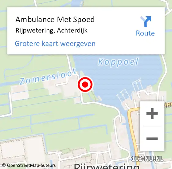 Locatie op kaart van de 112 melding: Ambulance Met Spoed Naar Rijpwetering, Achterdijk op 4 september 2021 13:14