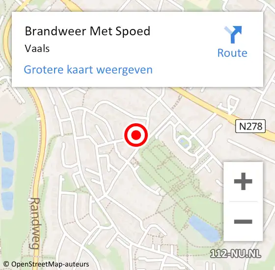 Locatie op kaart van de 112 melding: Brandweer Met Spoed Naar Vaals op 4 september 2021 13:25