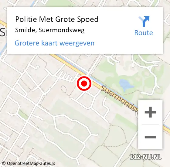 Locatie op kaart van de 112 melding: Politie Met Grote Spoed Naar Smilde, Suermondsweg op 4 september 2021 13:41