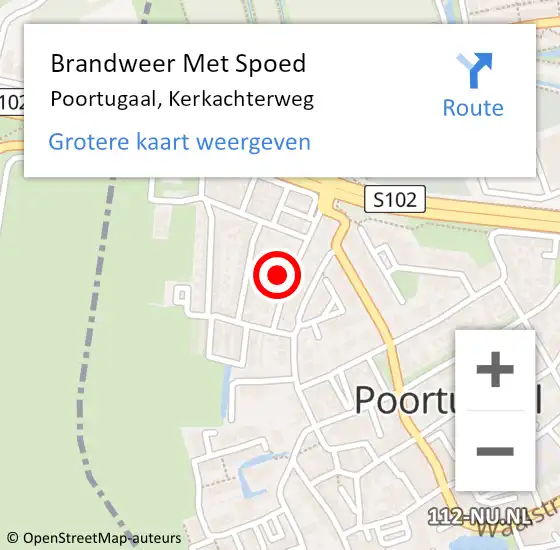 Locatie op kaart van de 112 melding: Brandweer Met Spoed Naar Poortugaal, Kerkachterweg op 4 september 2021 14:11