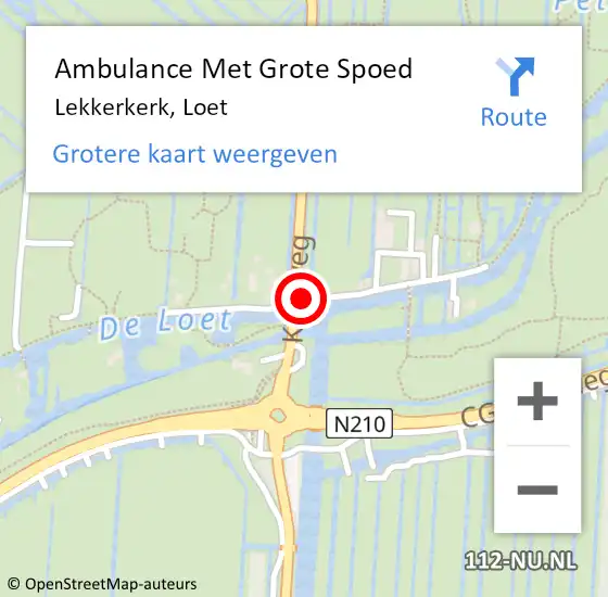 Locatie op kaart van de 112 melding: Ambulance Met Grote Spoed Naar Lekkerkerk, Loet op 4 september 2021 14:12
