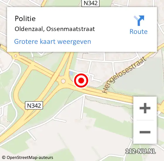 Locatie op kaart van de 112 melding: Politie Oldenzaal, Ossenmaatstraat op 4 september 2021 14:59