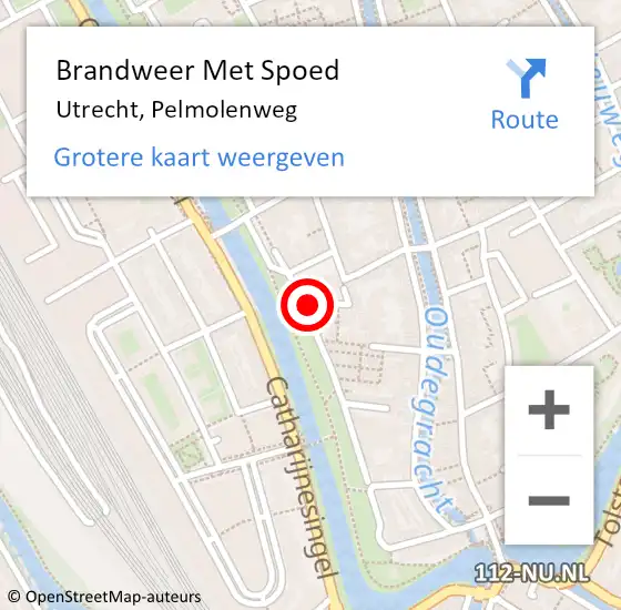 Locatie op kaart van de 112 melding: Brandweer Met Spoed Naar Utrecht, Pelmolenweg op 4 september 2021 15:09